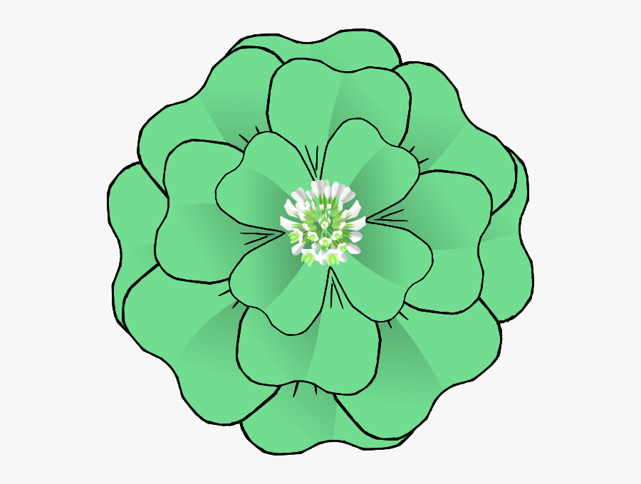 Four Leaf Clover Flowers Svg Clip Arts - 4 Leaf Clover With Flower Clipart, Transparent Clipart