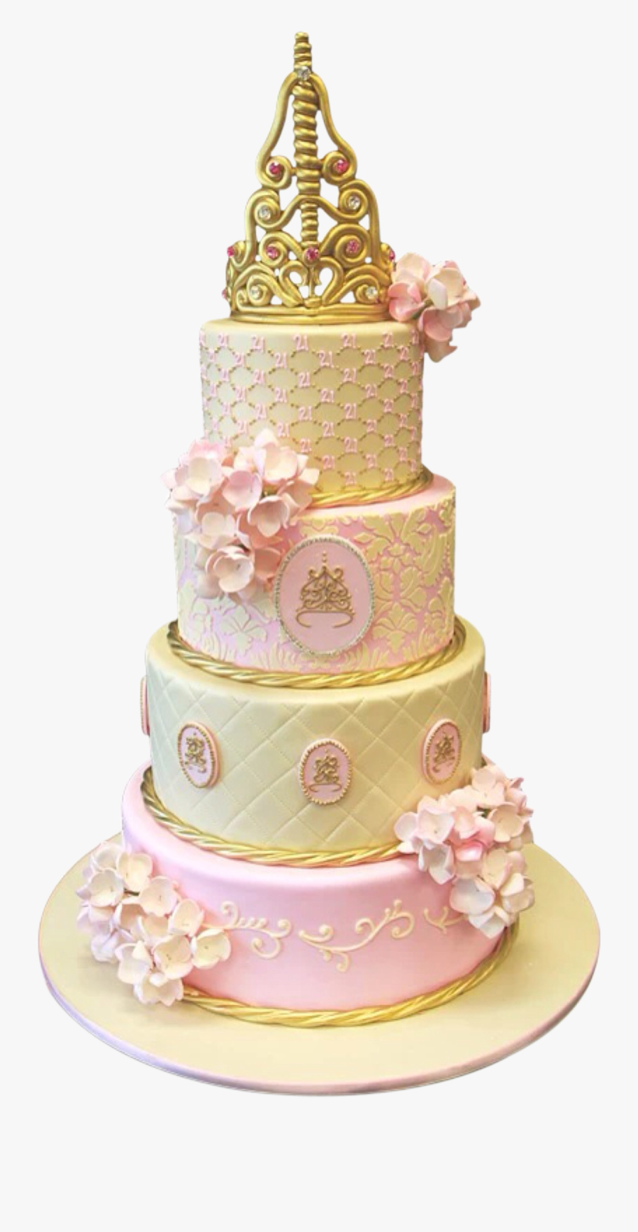 Transparent Wedding Cake Clipart Png - 21st Birthday Cakes Princess, Transparent Clipart