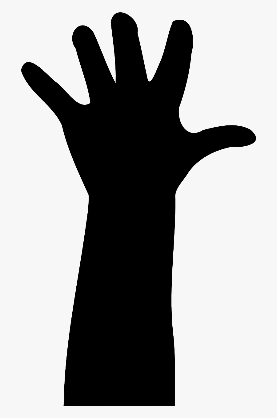 Hand Silhouette Finger Arm Black Graphic Arm- - Desenho De Mão Com Braço, Transparent Clipart