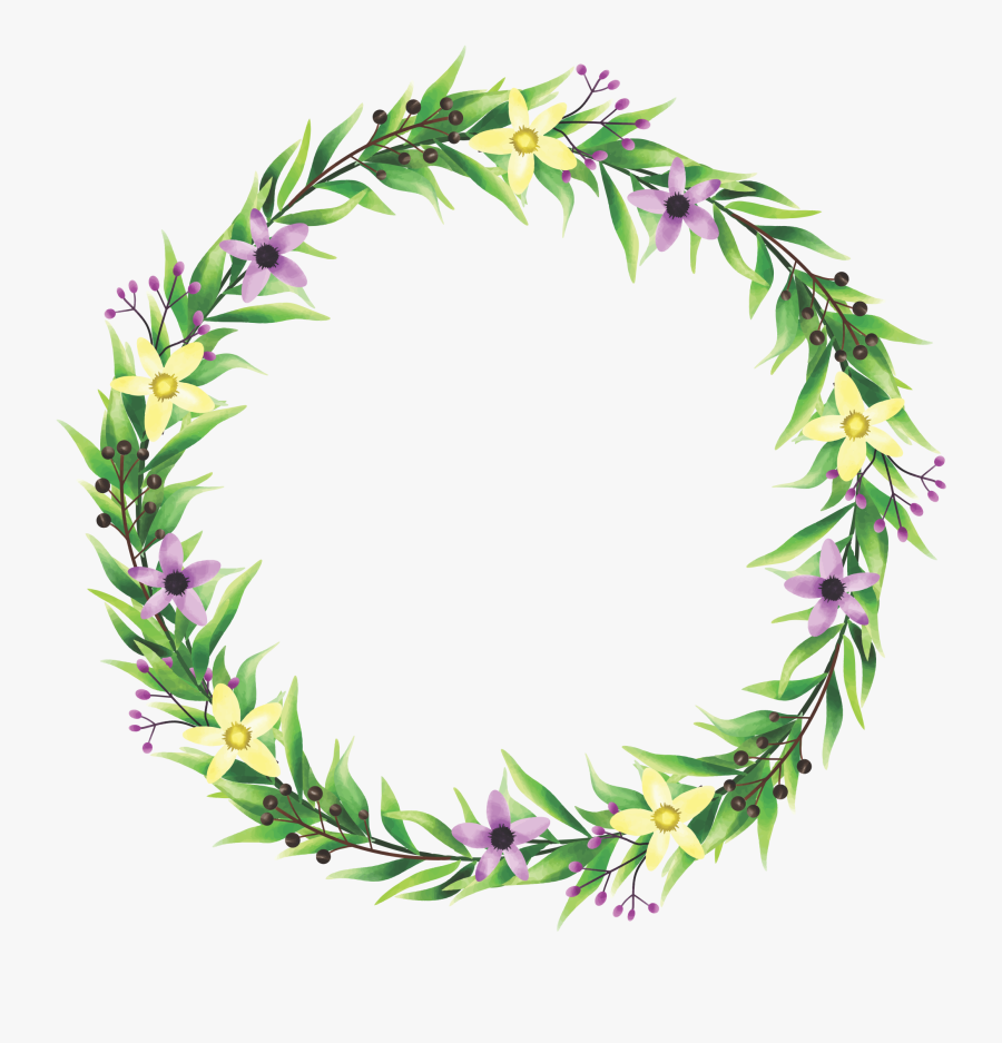 Watercolor Style Rose Flower Frame - Heather, Transparent Clipart