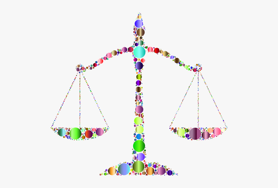 Prismatic Justice Scales Circles - Clip Art, Transparent Clipart