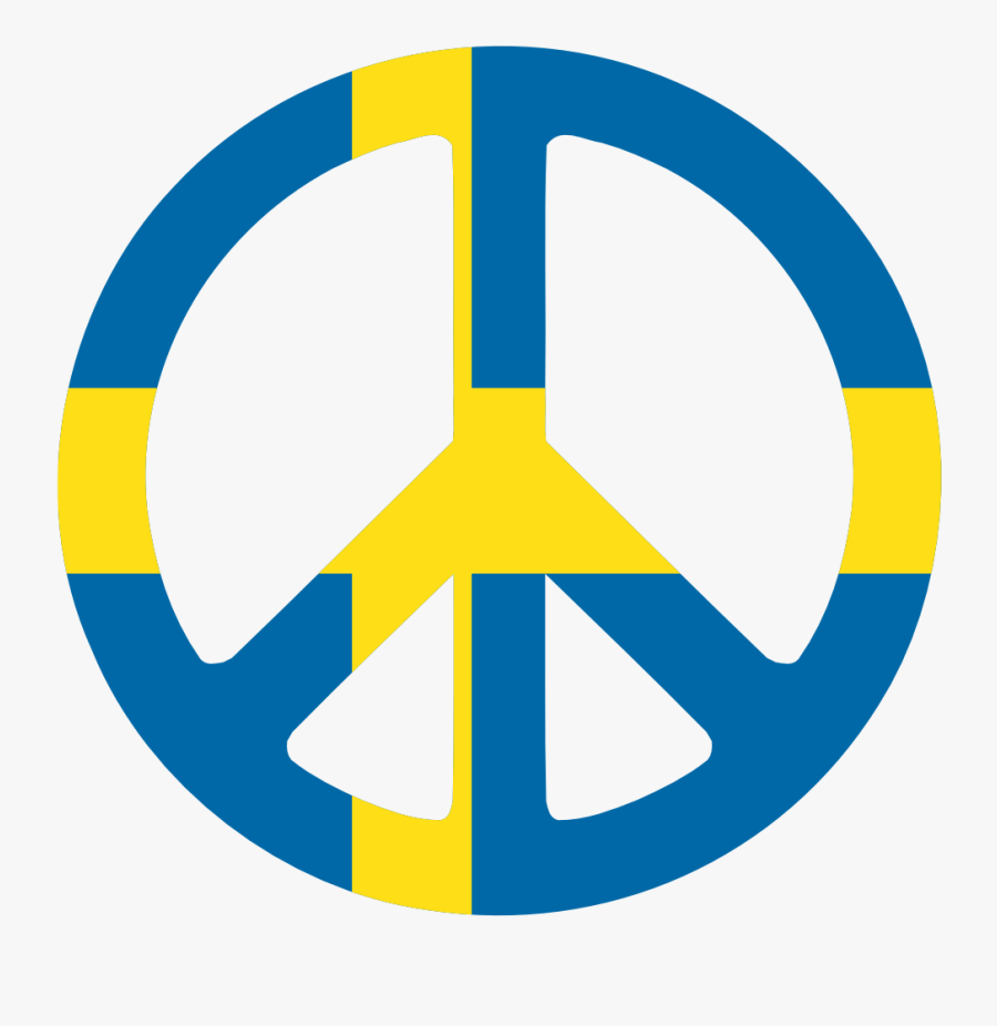 Sweden Peace Symbol Flag 3 Cnd Logo Peacesymbol Scalable - Sweden Neutral, Transparent Clipart