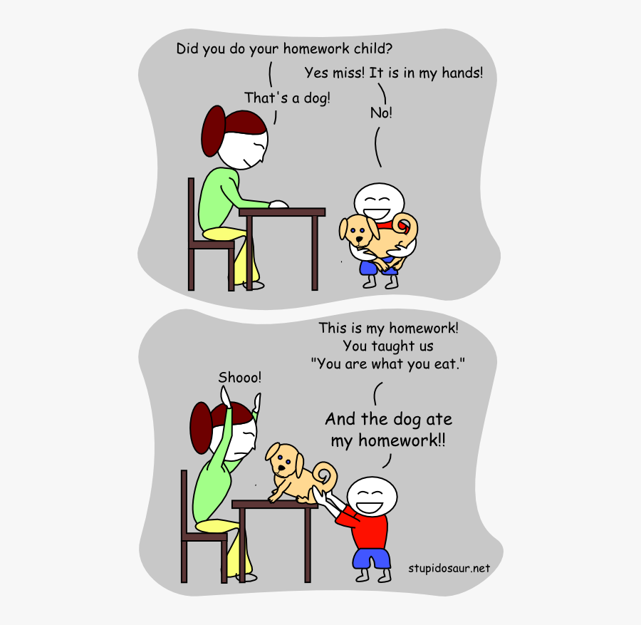 You Are What You Eat, Dog - Do Your Homework Comics, Transparent Clipart
