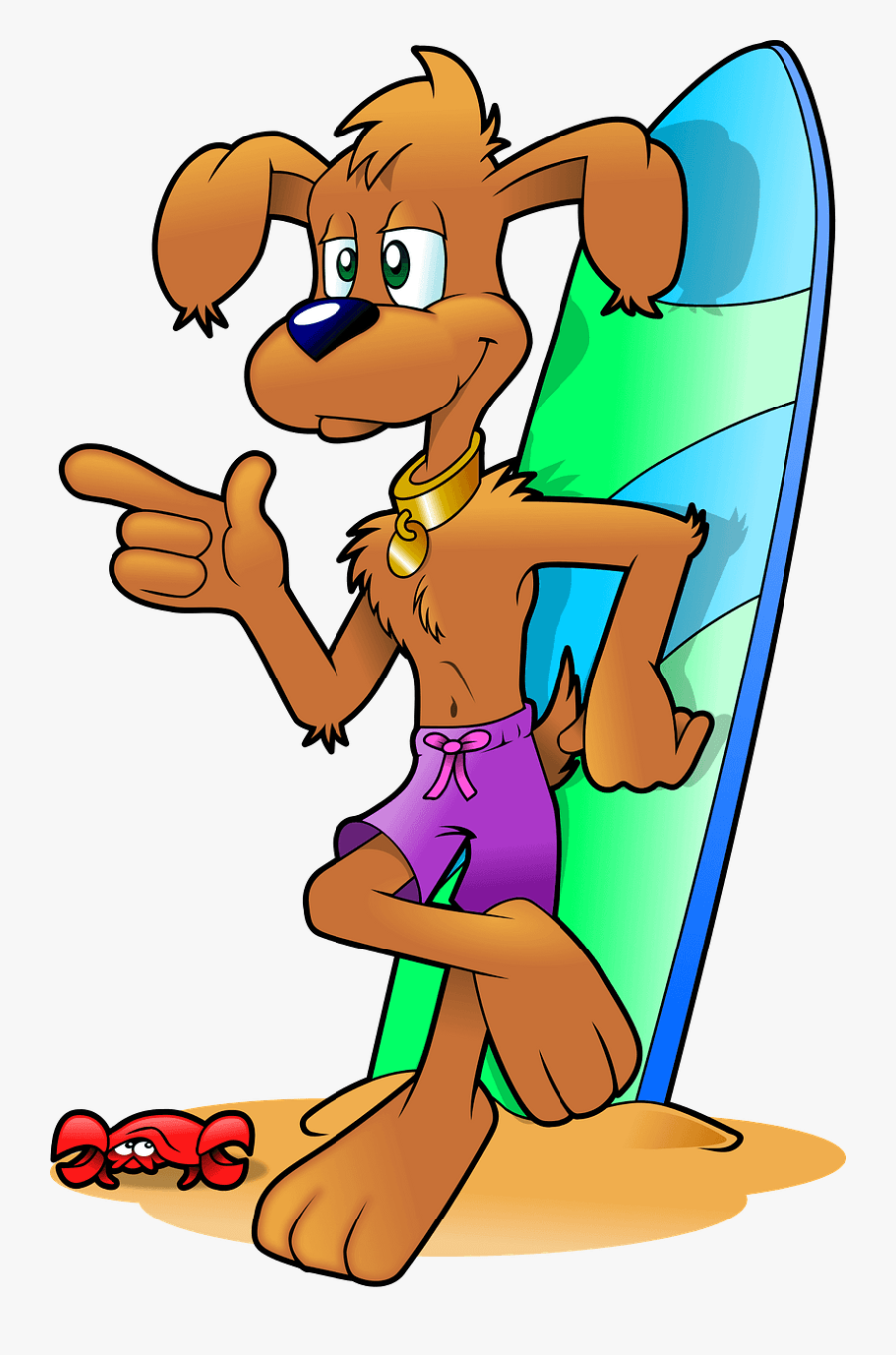 Dog Surf Clip Art, Transparent Clipart
