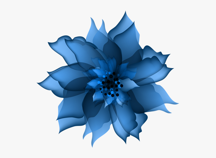 Decorative Flower Blue Transparent Png Clip Art​ - Navy Blue Flower Png, Transparent Clipart