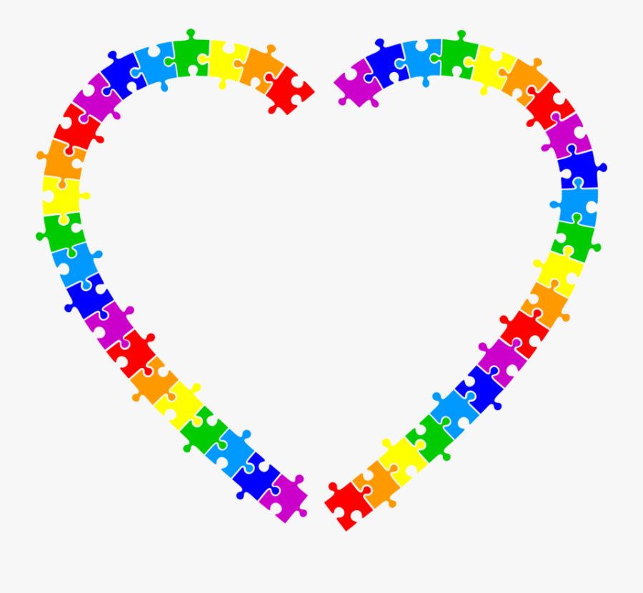 Heart,area,text - Puzzle Piece Frame Clipart, Transparent Clipart