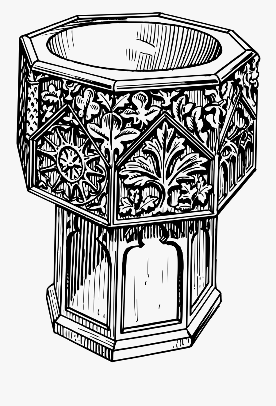Font - Baptismal Font Clip Art, Transparent Clipart