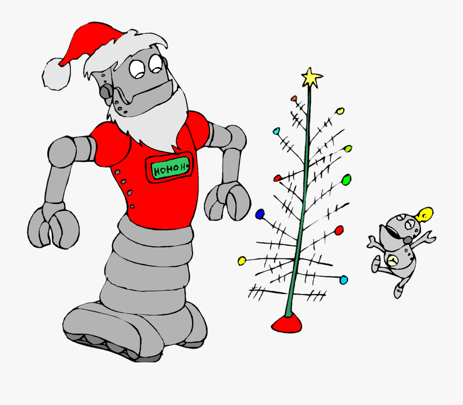 Cartoon Christmas Robot, Transparent Clipart