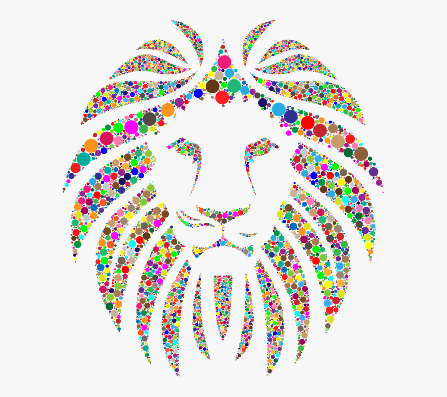Colorful Lion Transparent Background, Transparent Clipart
