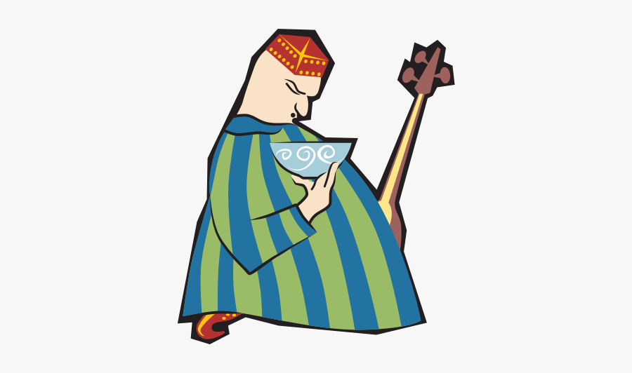 Man Holds A Bowl And Guitar - Uzbek Png, Transparent Clipart