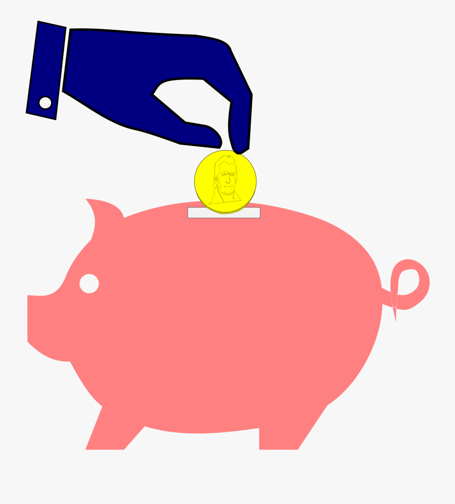 Bank Clipart Microsoft Clip Art Of 3 Clipartwork - Piggy Bank Hand Clipart, Transparent Clipart