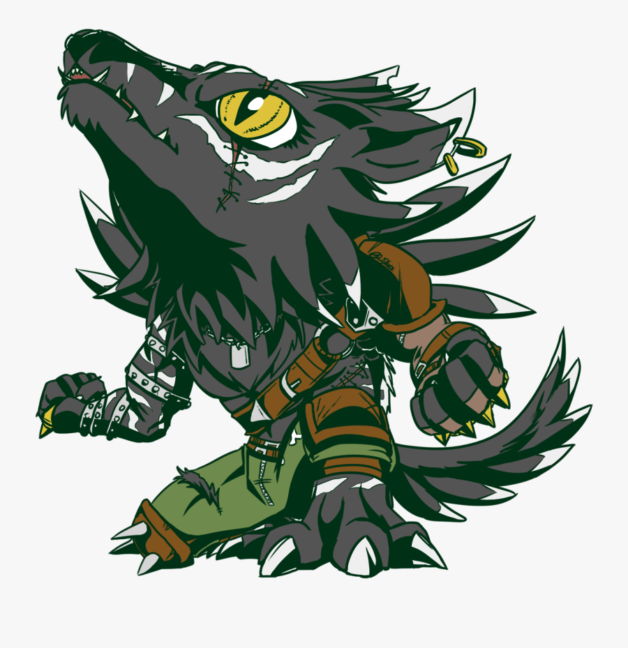 Black Gabumon, Transparent Clipart