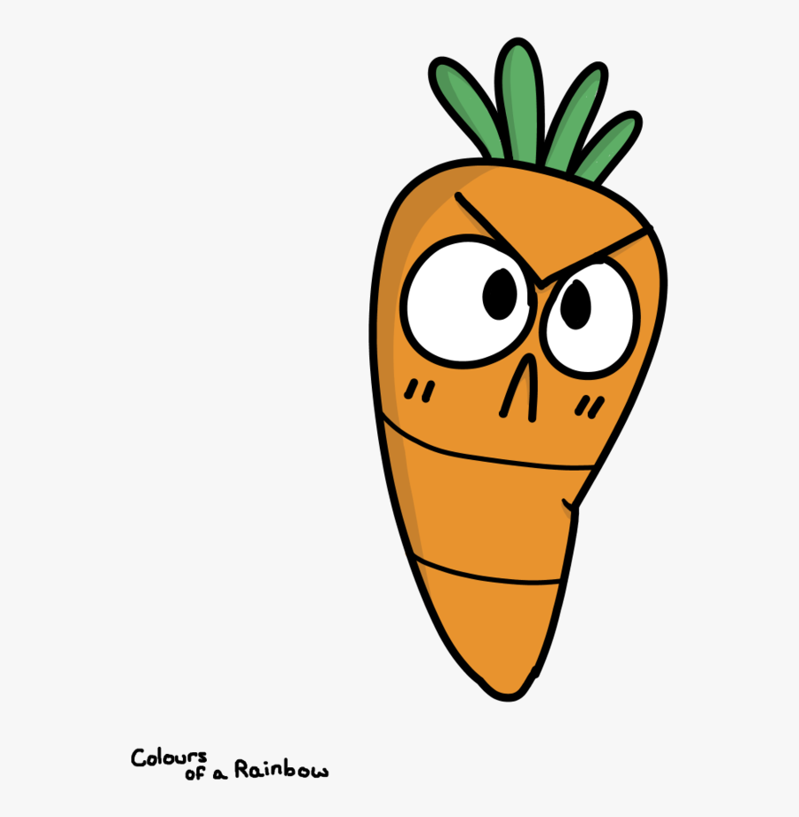 Png Transparent Carrot Clipart Angry , Png Download - Carrot Cartoon Drawing, Transparent Clipart