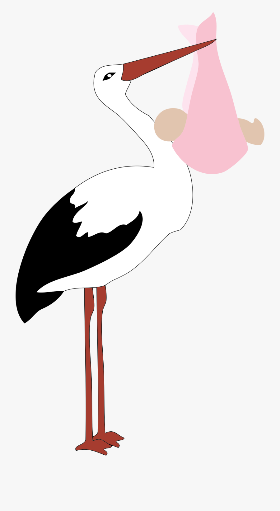 Stork With Baby Boy Png, Transparent Clipart