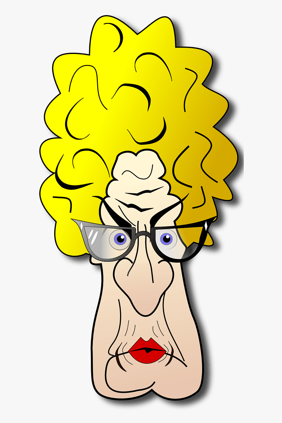 Old Woman Cartoon Faces, Transparent Clipart