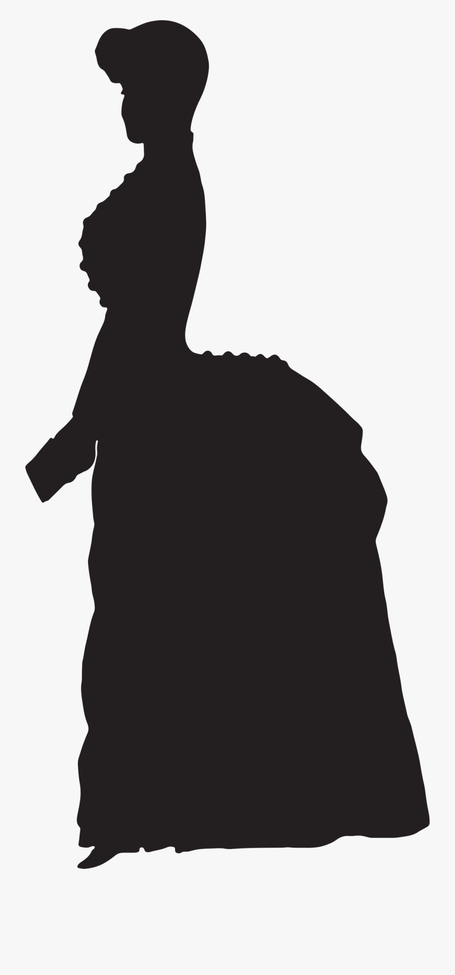 Silhouette Woman Victorian Era - Silhouette Victorian Woman Png, Transparent Clipart