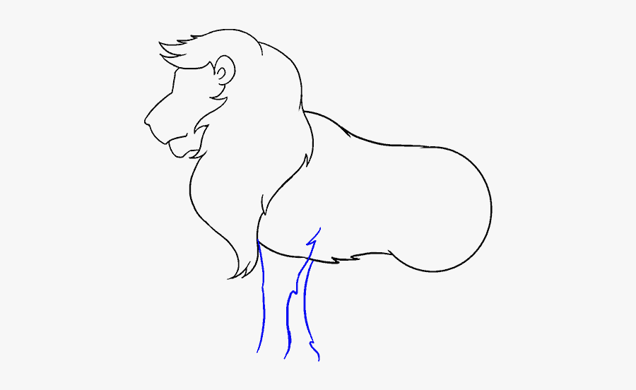How To Draw Lion - Easy Leon Drawing, Transparent Clipart