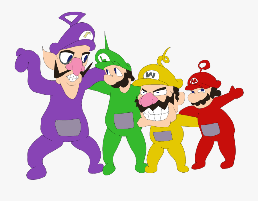 Mario Wario Luigi Waluigi As Teletubbies , Png Download - Teletubbies Mario Luigi Wario Waluigi, Transparent Clipart