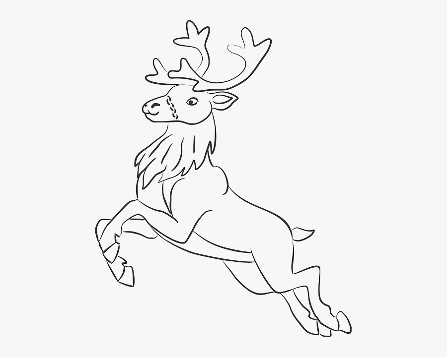 Santa Claus Deer Drawing, Transparent Clipart