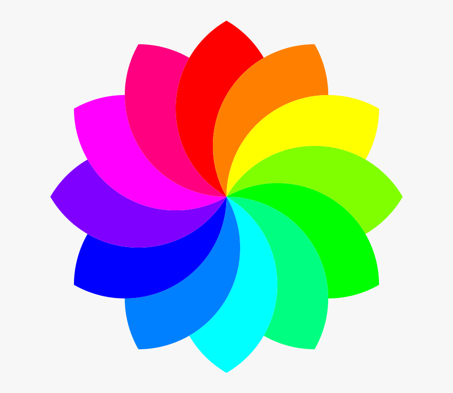 Rainbow Flower Clip Art Download - Rainbow Flower Vector, Transparent Clipart