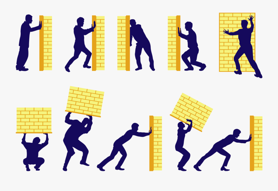 Someone Pushing A Wall, Transparent Clipart