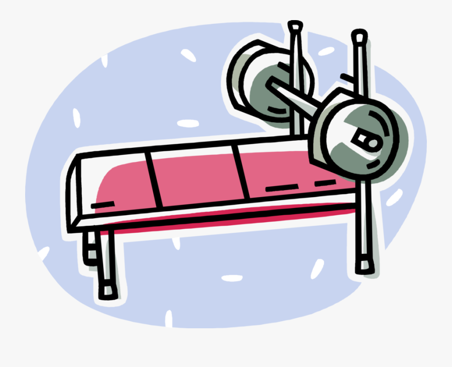 Vector Illustration Of Bench Press Used In Weight Training,, Transparent Clipart