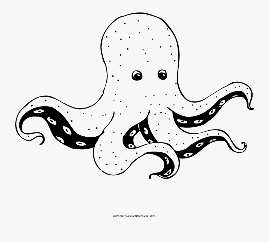 Octopus Coloring Page - Illustration, Transparent Clipart