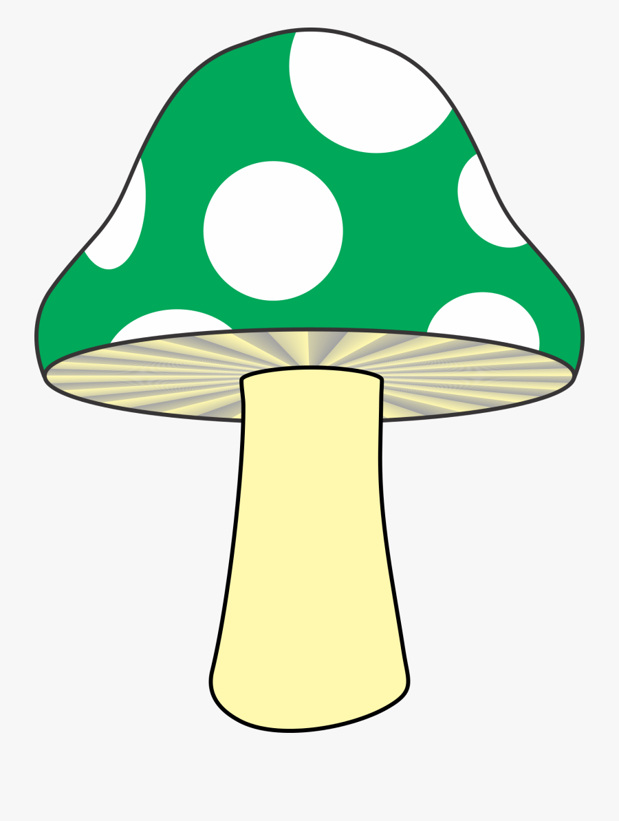 Green Mushroom Cartoon, Transparent Clipart