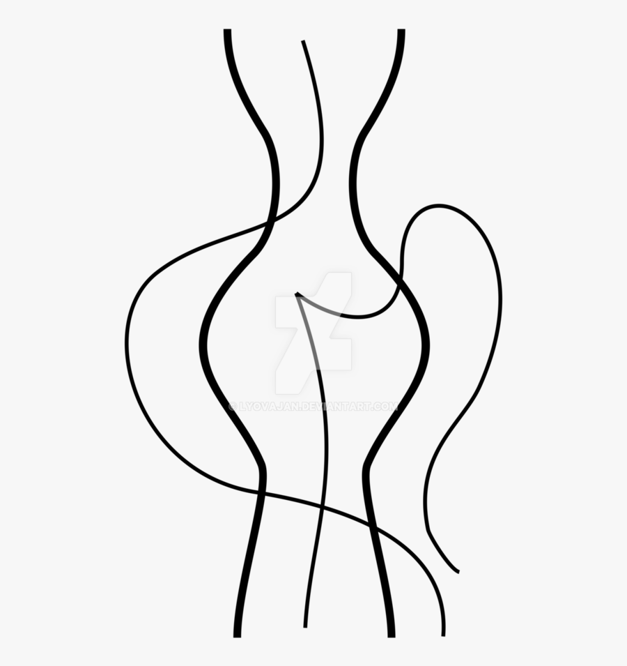 Abstract Woman Body Line Drawing - Drawing A Woman Body, Transparent Clipart