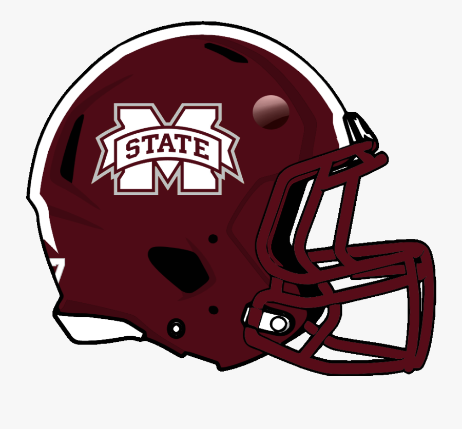 Transparent Crashing Football Helmets Clipart - Mississippi State Football Helmet, Transparent Clipart