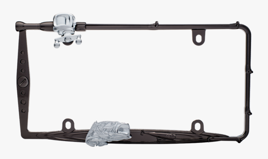 Fishing Rod And Fish License Plate Frame - Fishing Frame Png, Transparent Clipart