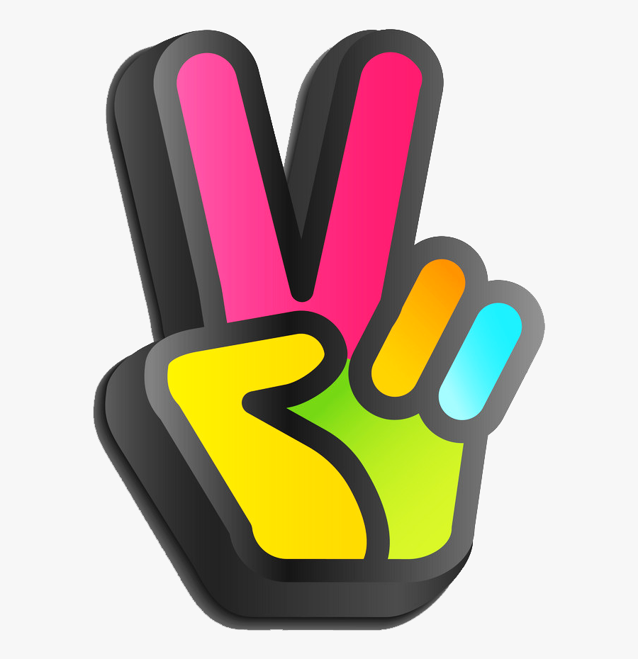 ⚫✌⚫
#peace #hand #3d #threedimensional #sunday #colorful
#ftestickers - Simbolo De Paz Dedos, Transparent Clipart