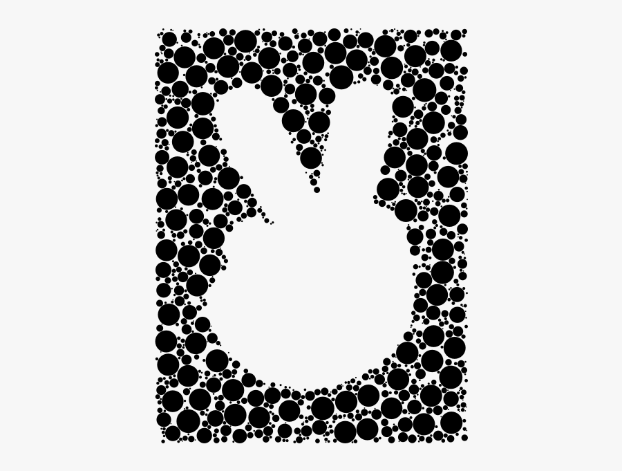 Peace Print Symbol - Negative Space Transparent, Transparent Clipart