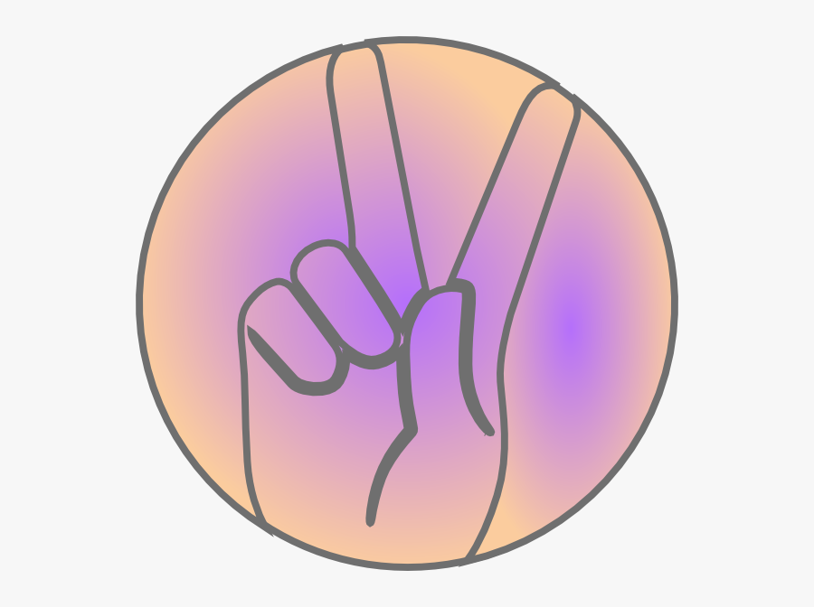 Peace Hand Sign Clip Artpeace Sign Hand Png - Circle, Transparent Clipart