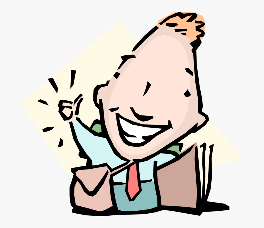 Vector Illustration Of Get Up And Go Idiom Businessman - The Facts, Transparent Clipart