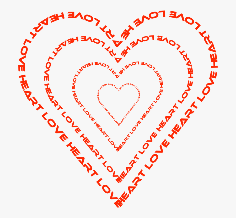 Text Outline Heart, Transparent Clipart