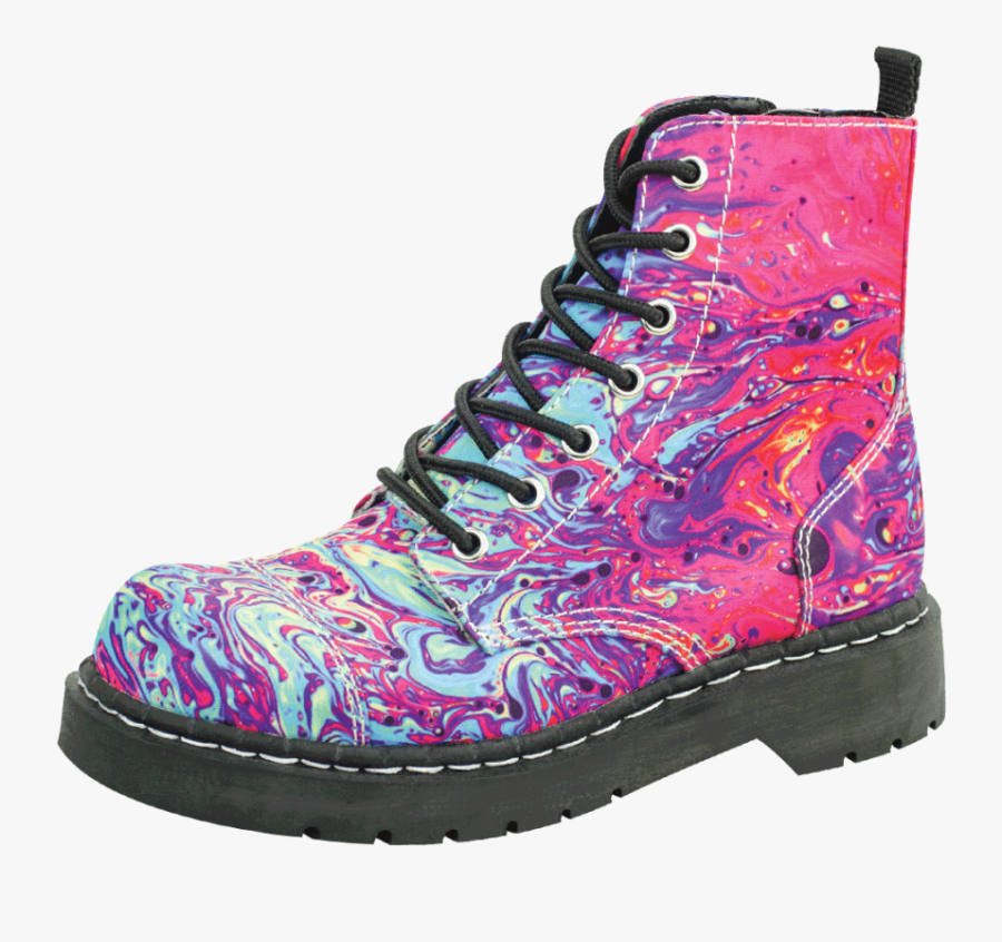 Free Png Download Mix Paint Print 7 Eye Vegan Combat - Paint Splatter Combat Boots, Transparent Clipart