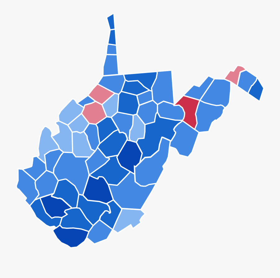 West Virginia 2018 Election Results Clipart , Png Download - West Virginia Electoral Map 2016, Transparent Clipart