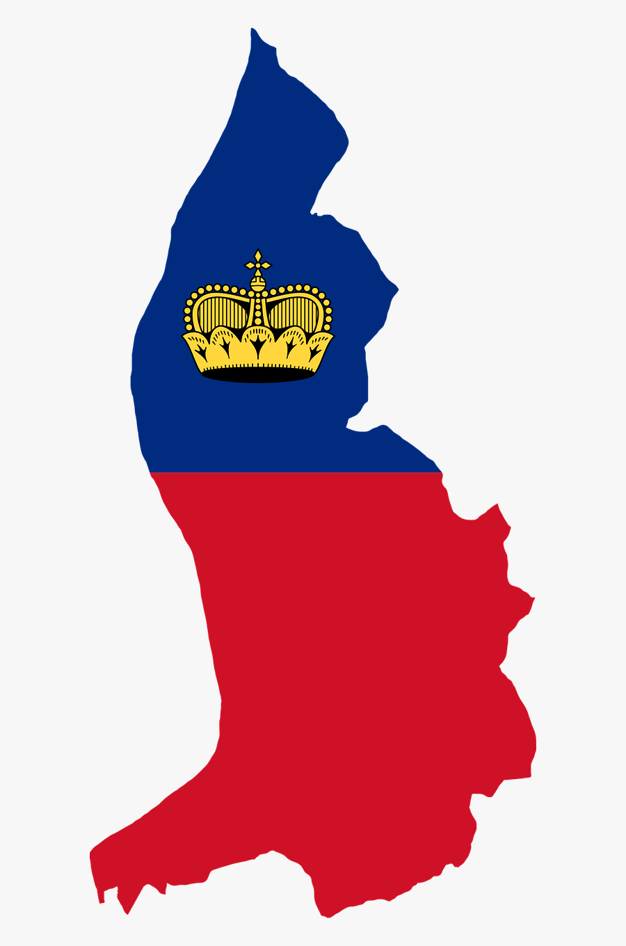 Liechtenstein Map With Flag, Transparent Clipart
