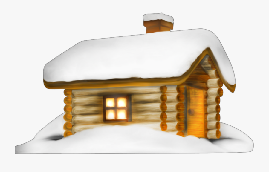 Ftestickers Clipart House Cabin Winter Snow - Transparent Snow House Png, Transparent Clipart