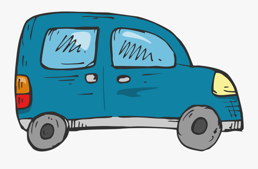Blue Car - Auto Cartoon, Transparent Clipart
