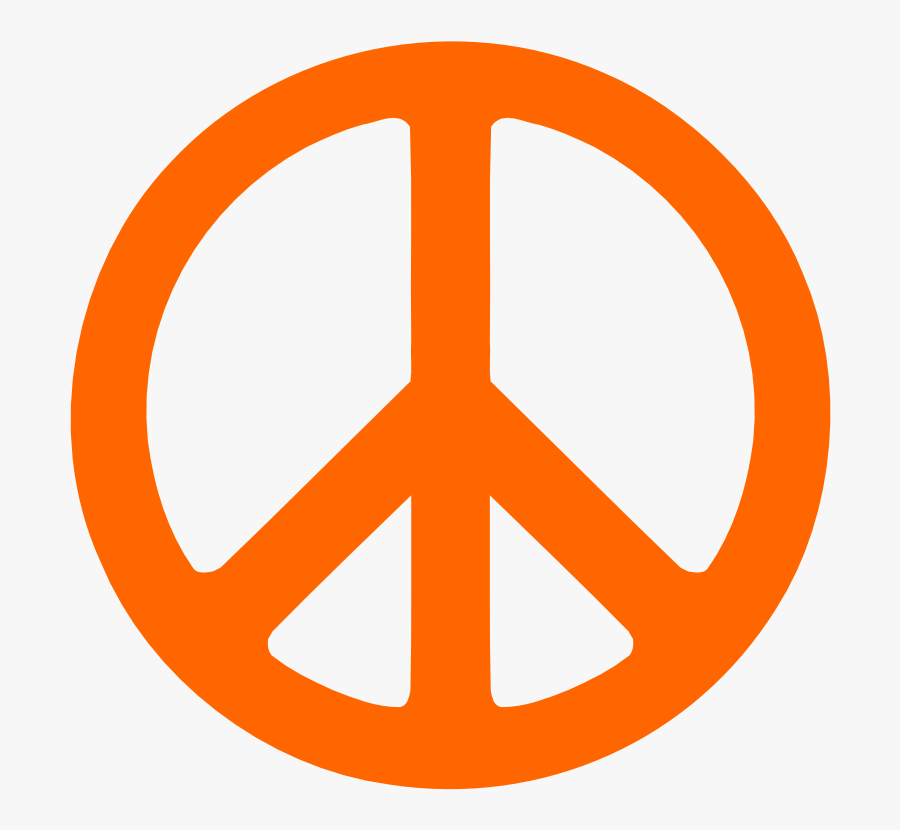 Safety Orange Peace Symbol 1 Dweeb Peacesymbol - Peace Symbol Png, Transparent Clipart