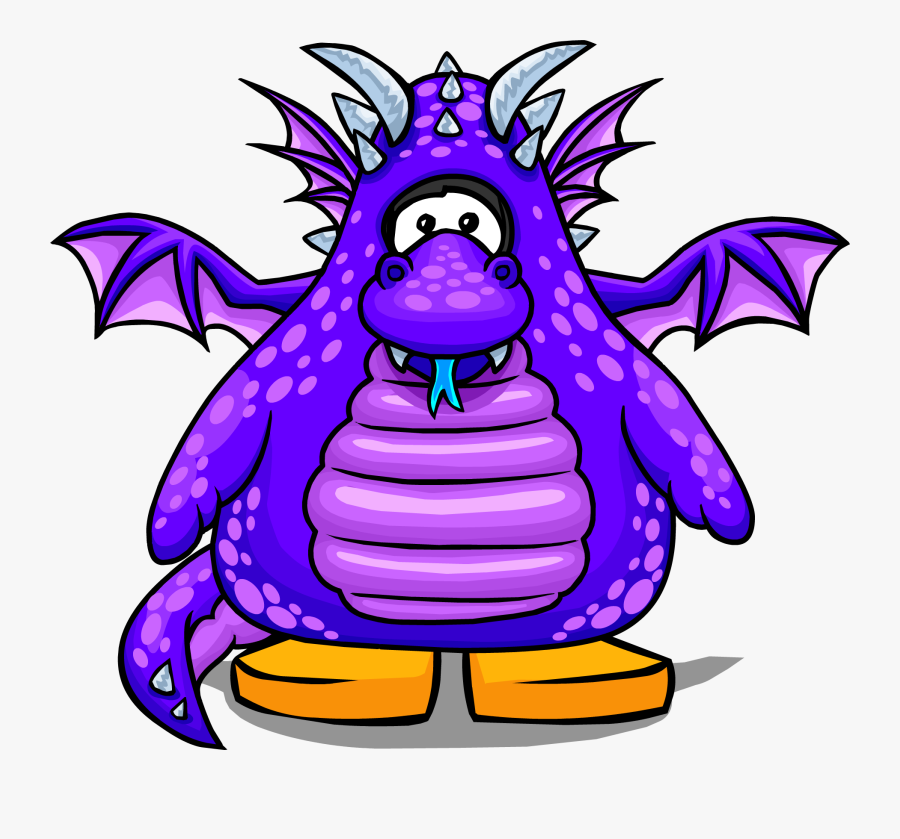 Club Penguin Dragon Morado , Free Transparent Clipart - ClipartKey