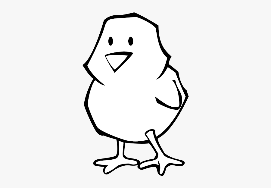 Black And White Chicken - Black And White Clipart Chick, Transparent Clipart