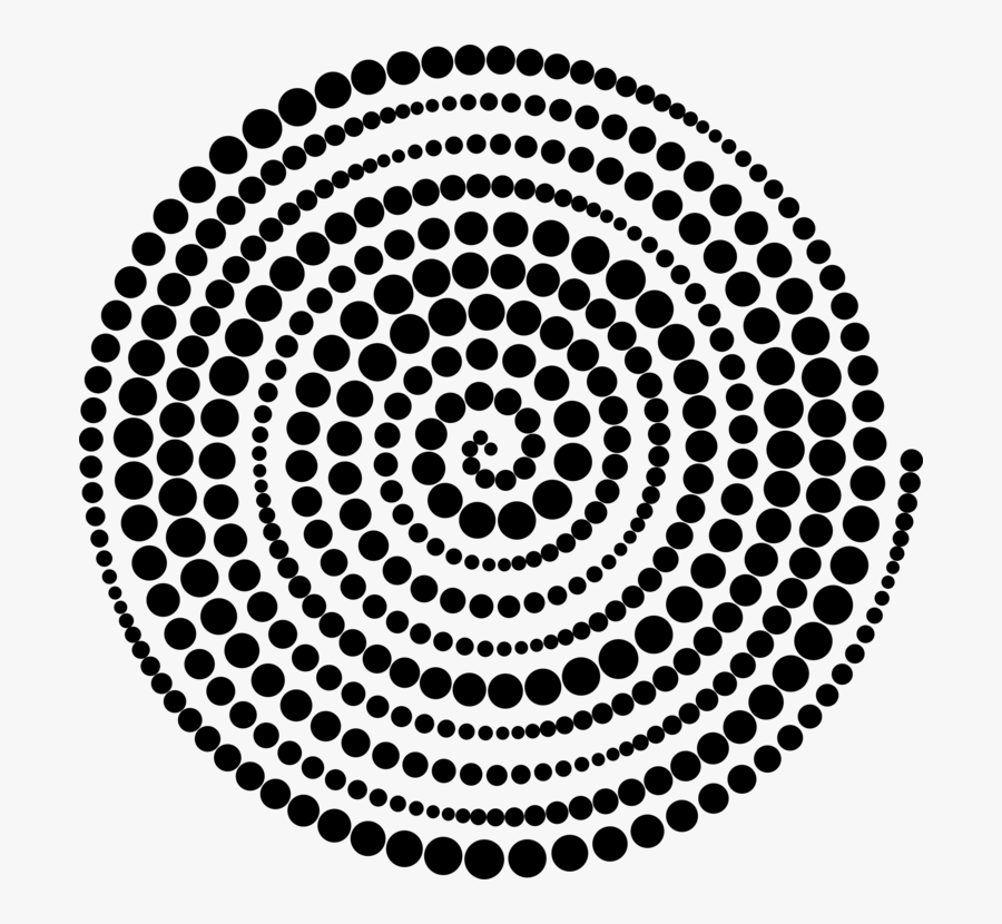 Symmetry,area,monochrome Photography - Spiral Circles Halftone, Transparent Clipart
