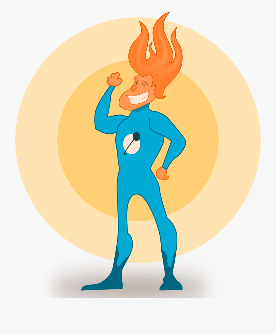 Super Hero Flame Big - Bromine Super Hero, Transparent Clipart