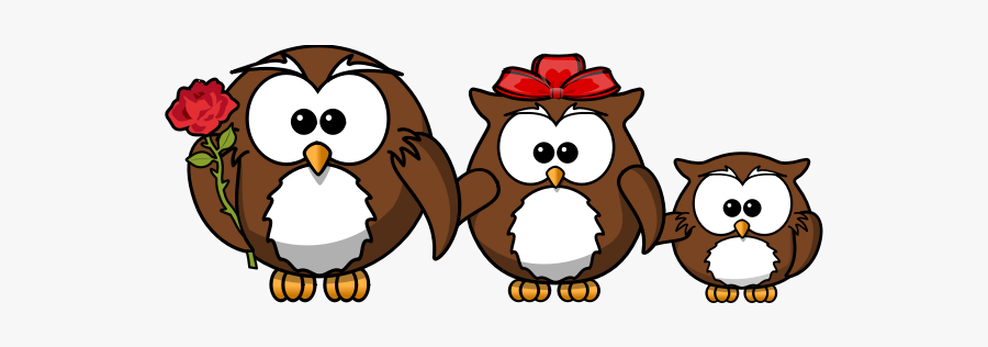 Happy Family Of Owls Vector Illustration - Cartoon Owl, Transparent Clipart