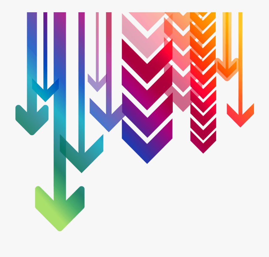 Multiple Arrows Down - Colorful Arrow Down Png, Transparent Clipart