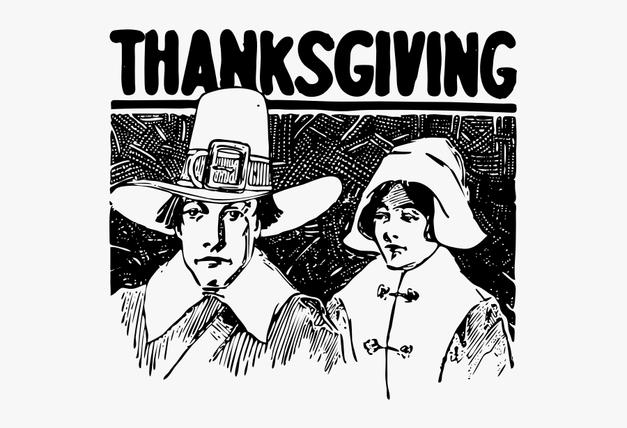Thanksgiving Pilgrims Image - Pilgrims Black And White, Transparent Clipart