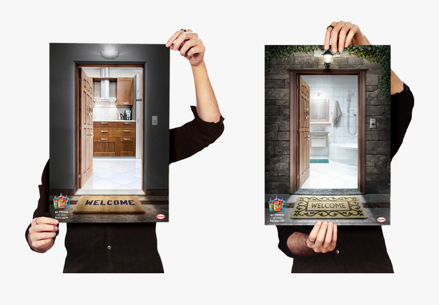 Poster Mockup In Hands, Transparent Clipart